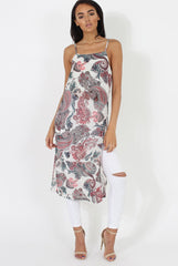 Paisley Print Long Side Slit Top - Sydney