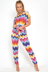 Multi Glitter Tie Top And Wide Leg Trouser Co-Ord - Syenna