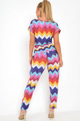 Multi Glitter Tie Top And Wide Leg Trouser Co-Ord - Syenna