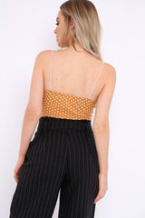 Tan Polka Dot Crop Top - Synove