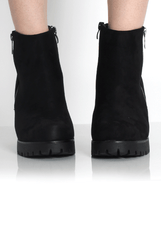 Tanya Black Suede Heeled Boot