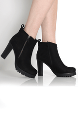 Tanya Black Suede Heeled Boot