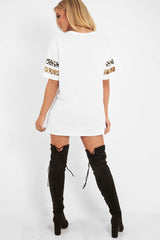 White Leopard Go Wild Slogan T-Shirt - Matylda