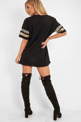 Black Leopard Go Wild Slogan T-Shirt - Matylda