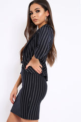 Black Stripe Slim Fit Blazer - Savaya