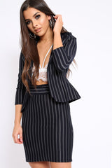 Black Stripe Paper Bag Skirt - Tabbie