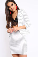 White Stripe Paper Bag Skirt - Tabbie