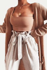 Camel One Shouldered Crop Top - Kamri