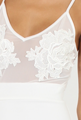 White Applique Mesh Bodycon Dress - Tallulah