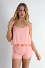 Tammy Pink Tassel Playsuit