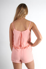 Tammy Pink Tassel Playsuit