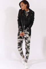 Khaki Camouflage Velvet Tracksuit - Tamsin