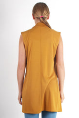 Tara Mustard Sleeveless Coat