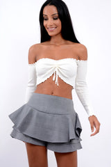 Tartan Frill High Waisted Shorts - Claudelle