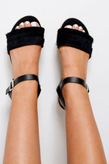 Black Fringe Diamante Platforms - Taryiah