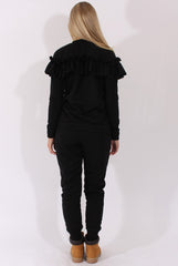 Black Frill Layer Tracksuit - Tawney