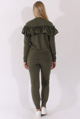 Khaki Frill Layer Tracksuit - Tawney