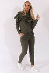 Khaki Frill Layer Tracksuit - Tawney