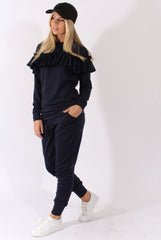 Navy Frill Layer Tracksuit - Tawney
