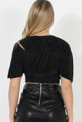 Black Low Cut Crop Top - Taylor