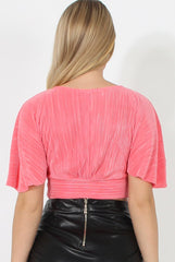 Coral Low Cut Crop Top - Taylor