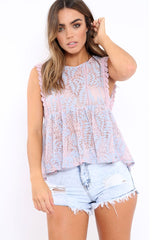 Purple Lace Peplum Top - Tayten