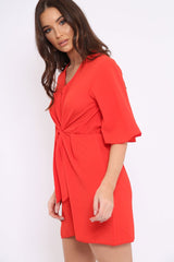 Orange Bow Tie Dress - Teagan