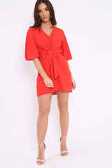 Orange Bow Tie Dress - Teagan