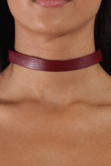 Wine Faux Leather Choker - Terra