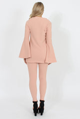 Nude Bell Sleeve Two Piece Set- Terry