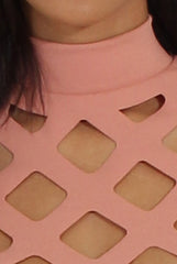 Mauve Cage High Neck Bodysuit - Tess