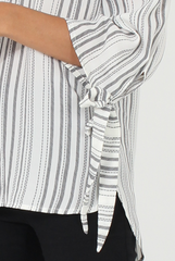 White Patterned Bardot Top - Tessie