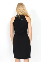 Tia Black Plunge Pocket Dress