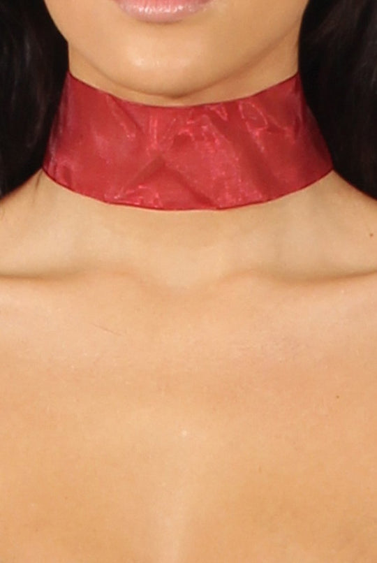 Red Organza Wide Choker - Tia