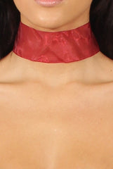 Red Organza Wide Choker - Tia