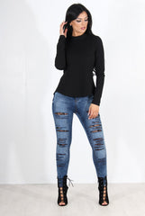 Jojo Black Tie Back Top