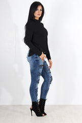 Jojo Black Tie Back Top