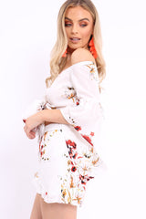 White Floral Crop Top and Shorts Co-ord - Teigan