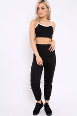 Black Side Sportswear Stripe Loungewear Set - Tiffie