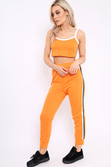 Orange Side Sportswear Stripe Loungewear Set - Tiffie