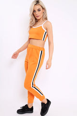 Orange Side Sportswear Stripe Loungewear Set - Tiffie