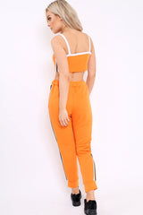 Orange Side Sportswear Stripe Loungewear Set - Tiffie