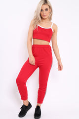 Red Side Sportswear Stripe Loungewear Set - Tiffie