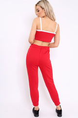 Red Side Sportswear Stripe Loungewear Set - Tiffie