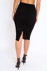 Black Midi Bodycon Skirt - Tiffy