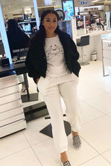 White Hand Heart Graphic T Shirt - Luana