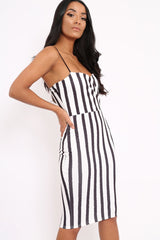 Stripe Wrap Front Bodycon Dress - Tiniqua