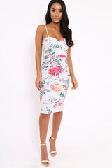 Floral Wrap Front Bodycon Dress - Tiniqua