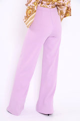 Lilac High Waist Flare Trousers - Tisha