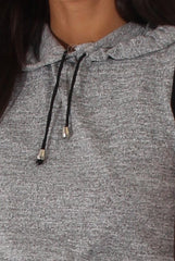 Grey Sleeveless Cropped Hoodie - Titania